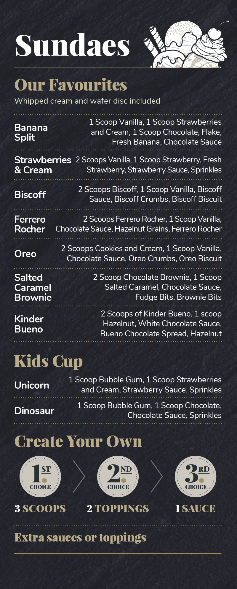 menu - Sundaes